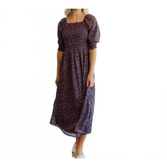 NEW MIKAROSE the pepper midi dress in petunia pink - Picture 1 of 3